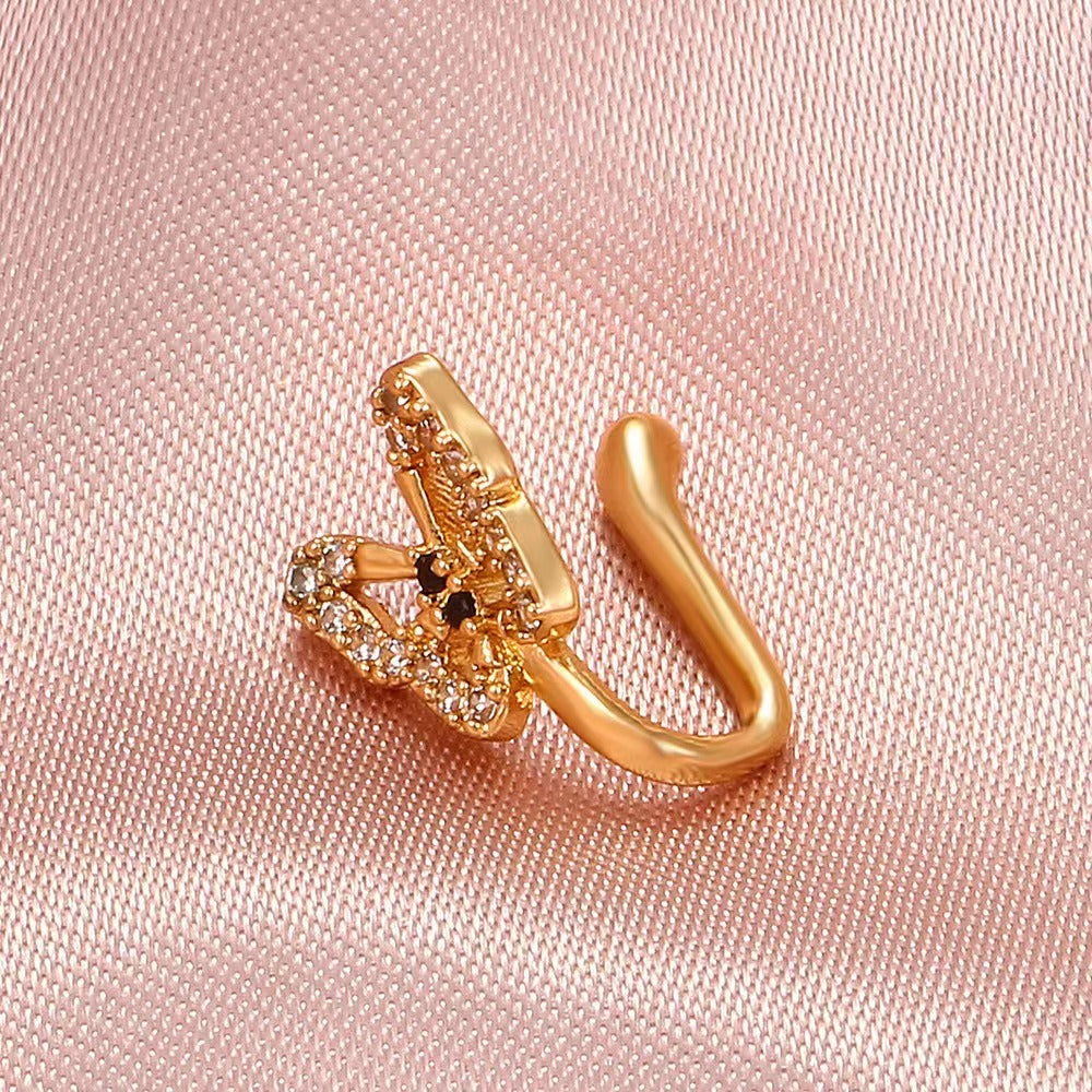 Anillo de nariz de mariposa en forma de U