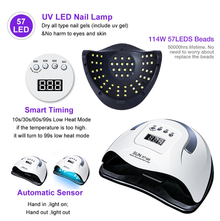 Lampara UV LED 220w Secadora de uñas de gel