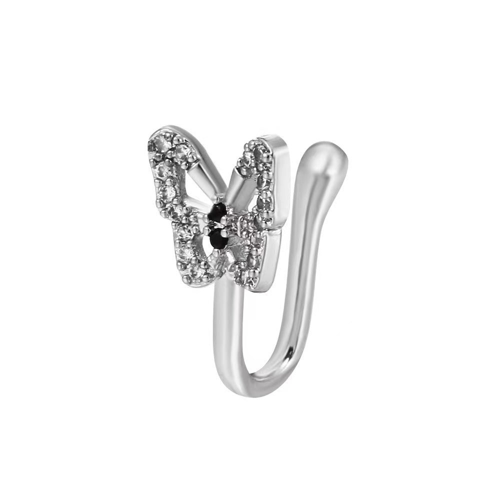 Anillo de nariz de mariposa en forma de U