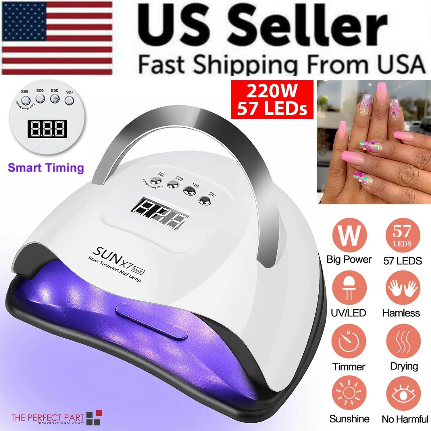 Lampara UV LED 220w Secadora de uñas de gel