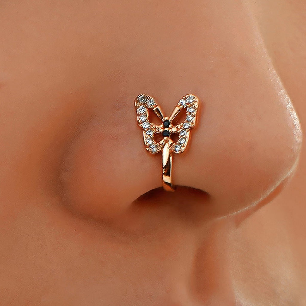 Anillo de nariz de mariposa en forma de U