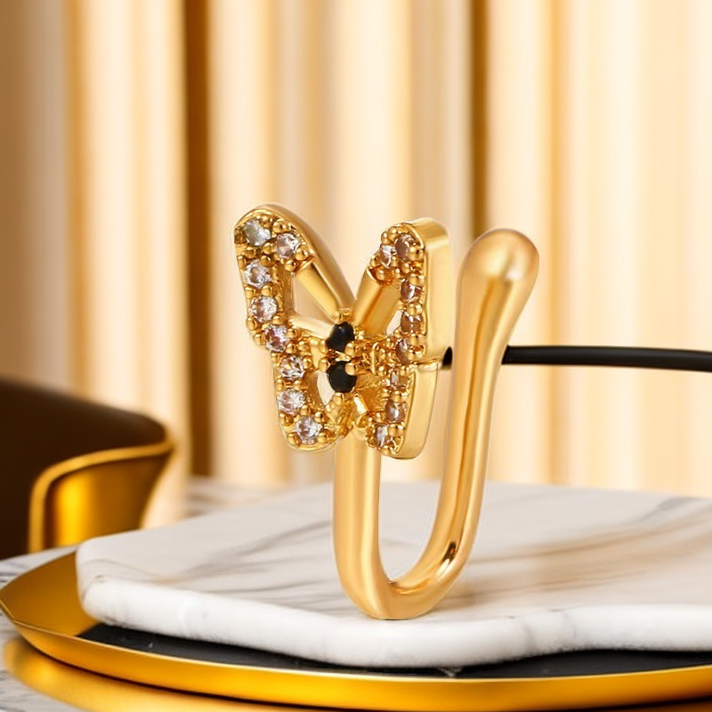 Anillo de nariz de mariposa en forma de U